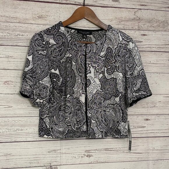 NWT Perceptions NY Black/White SS Shawl Medium - Picture 2 of 5